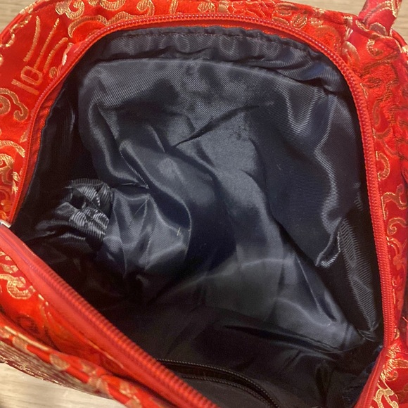 Vintage Red & Gold Asian Inspired Print Purse - Picture 8 of 8